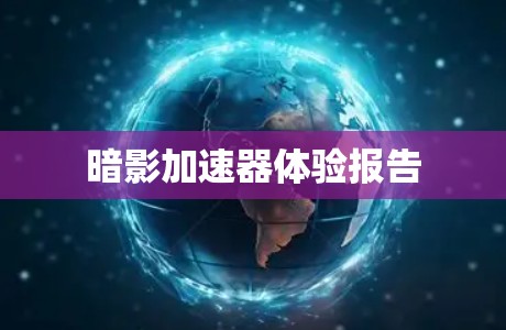 暗影加速器体验报告