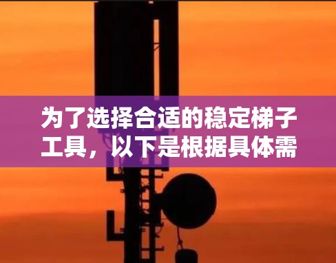为了选择合适的稳定梯子工具，以下是根据具体需求和场景的分析和建议