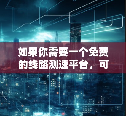 如果你需要一个免费的线路测速平台，可以考虑以下几种工具
